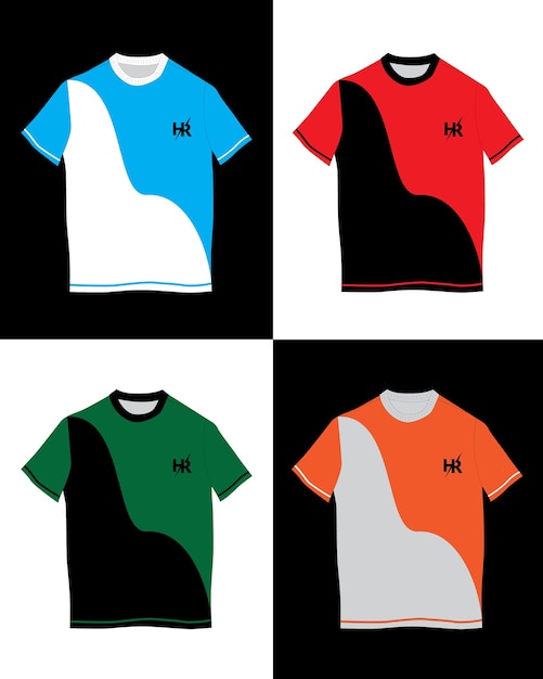 Free vector tshirt with HR icon in 4 color