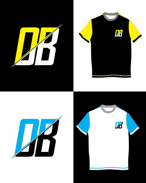 Free vector tshirt with OB icon in 2 color