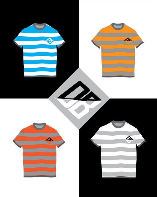 Free vector tshirt with OB icon in 4 color