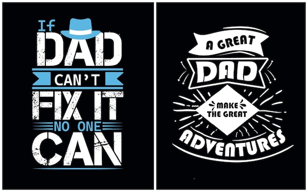 Free vector and typography fathers day t shirt design