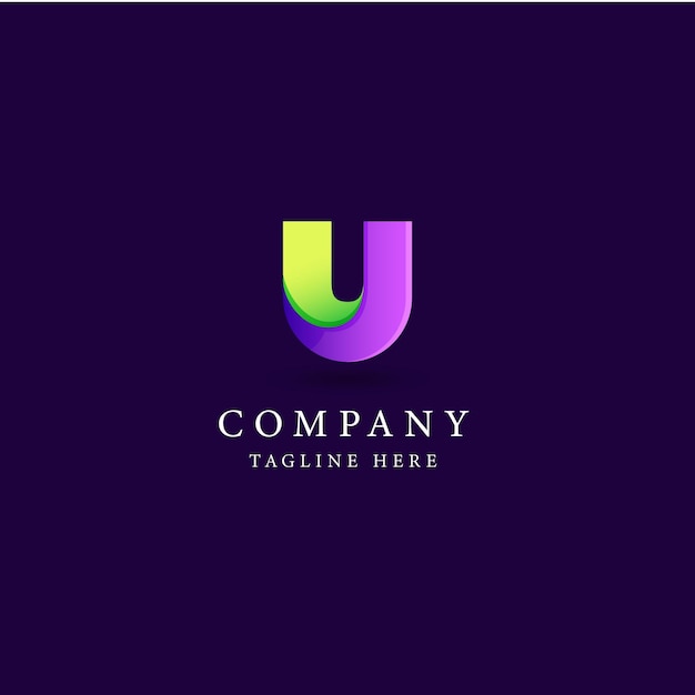 Free vector u letter initial gradient colorful logo freelancershahin