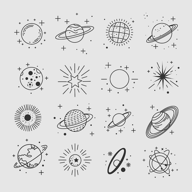 Free vector universe icon sets