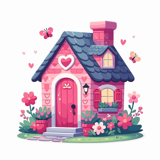 Free vector Valentine Fairy House Clipart