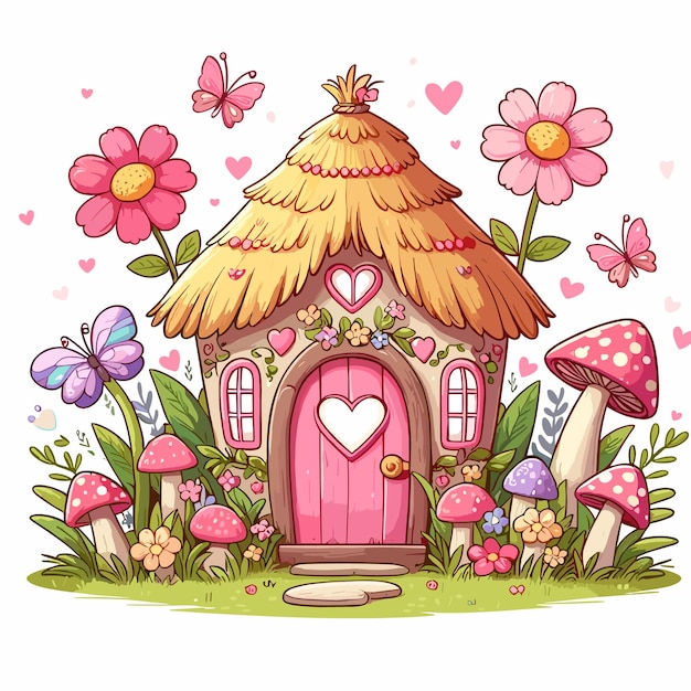 Free vector Valentine Fairy House Clipart