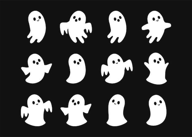 free vector vector halloween ghost illustration happy halloween trick or treat celebration