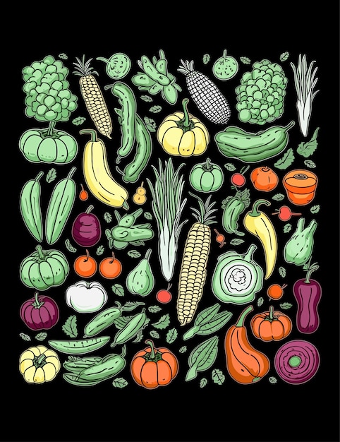 Free vector vegetables icons set