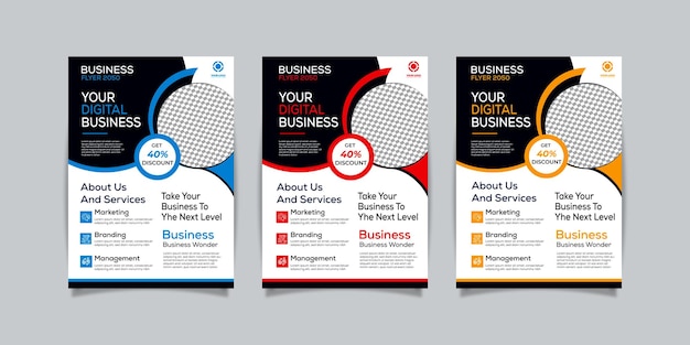 Free vector vertical business flyer template