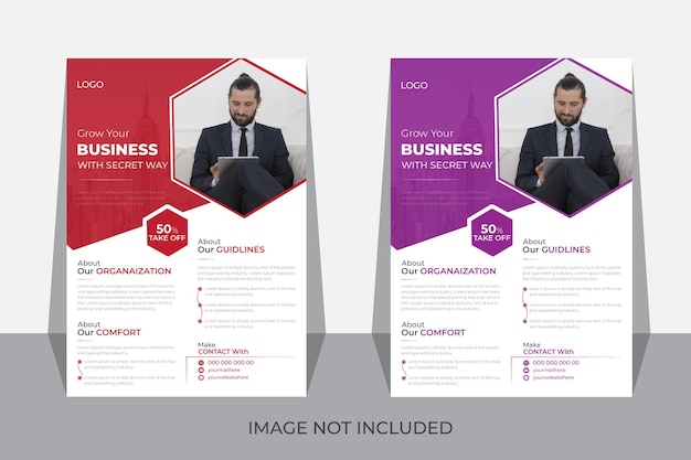 Free vector vertical corporate a4 size business flyer design template