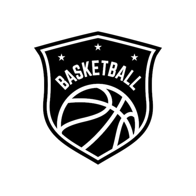 Modello di logotipo di basket vintage vettoriale gratuito