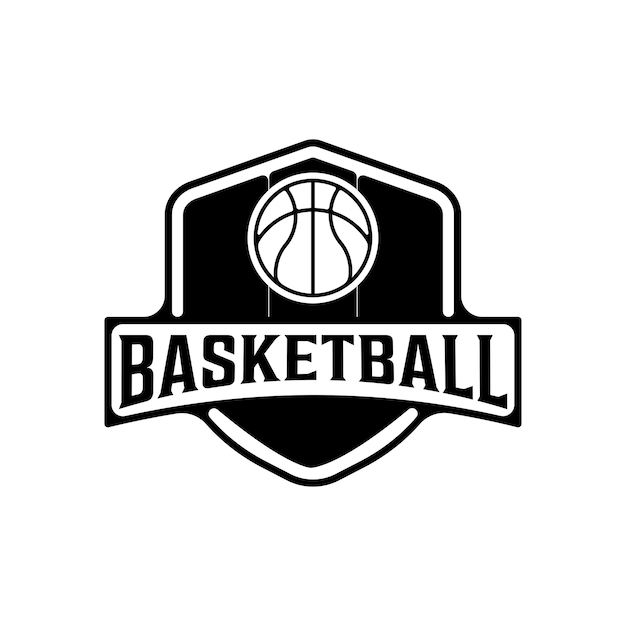 Modello di logotipo di basket vintage vettoriale gratuito