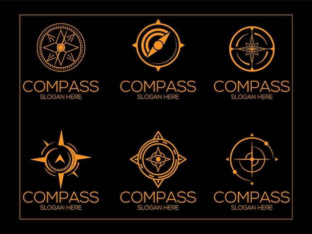 Free vector vintage compass logo design with north south east and west indicate