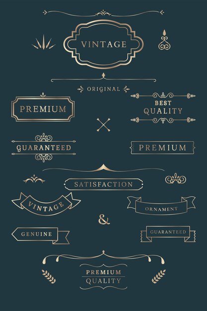 Vector free vector vintage labels and banners