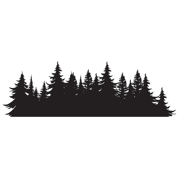 Vector free vector vintage trees and forest silhouettes