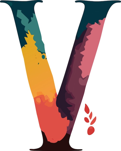 Free vector watercolor V letter logo