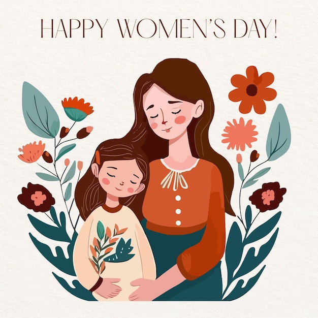 Vector free vector watercolor women's day