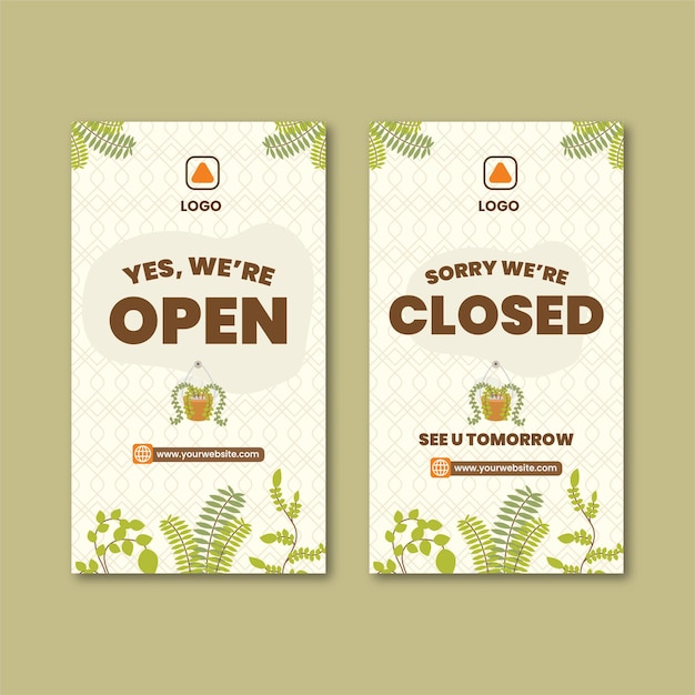 Vector free vector we are open and we are closed social media story