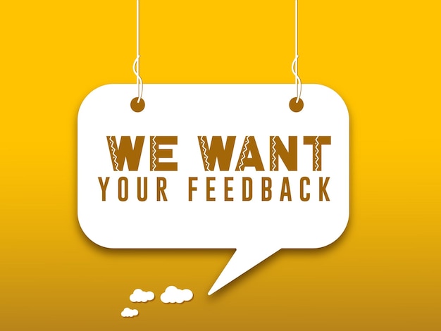 Vector free vector we want your feedback with yellow background