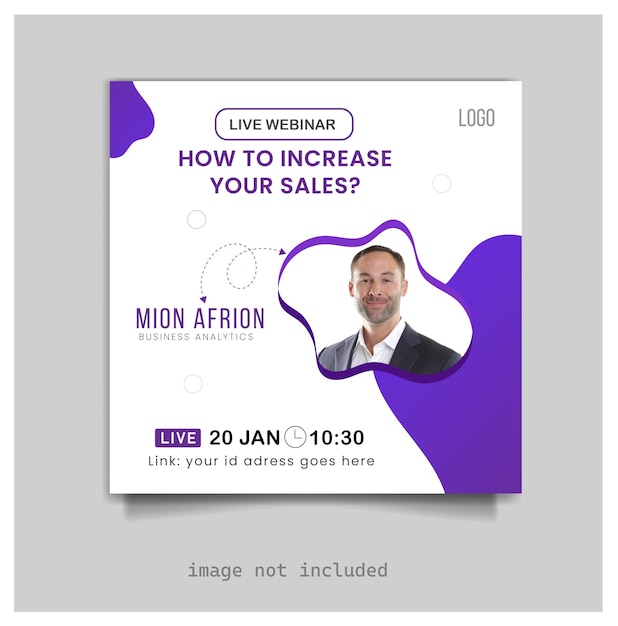 Vector free vector webinar square flyer template for business conference