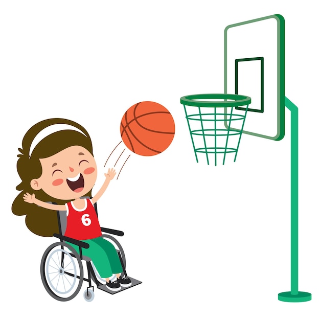 Бесплатный векторный баскетбол на инвалидной коляске