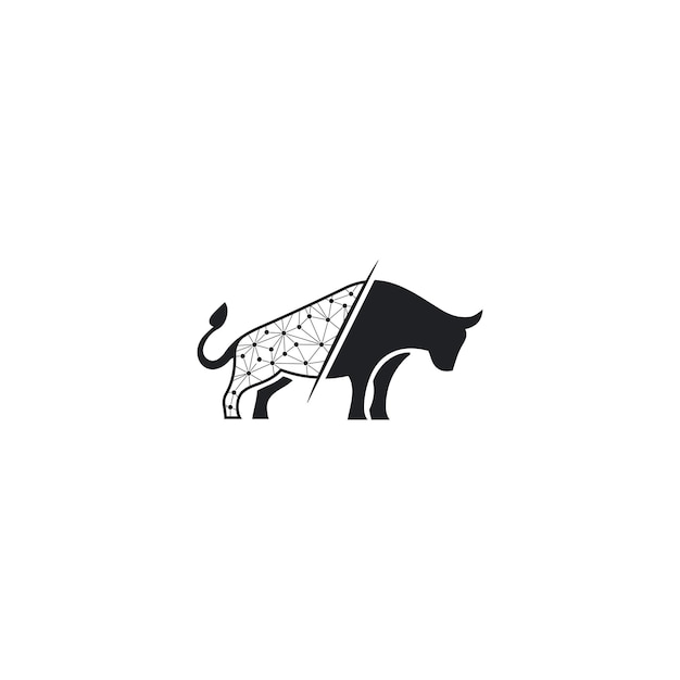 Free vector white and black bull logo