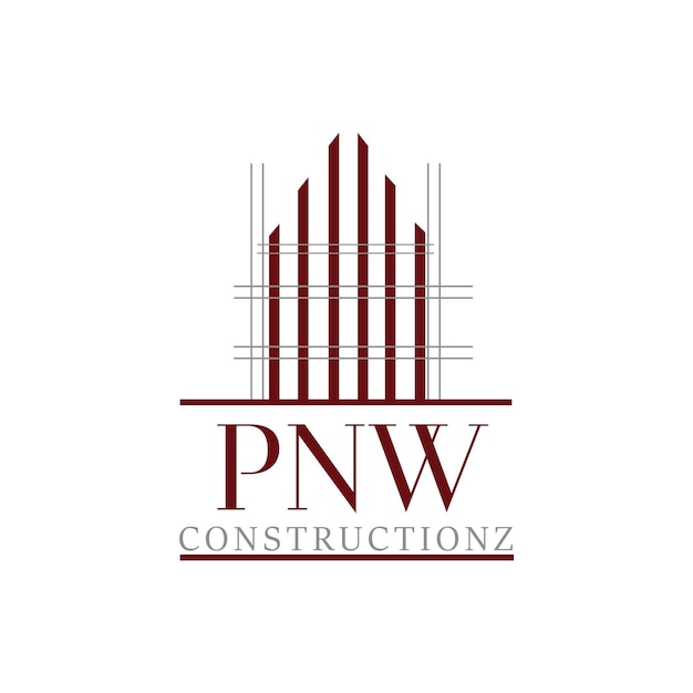 Vector free vector a white logo for pncf construction with a red design