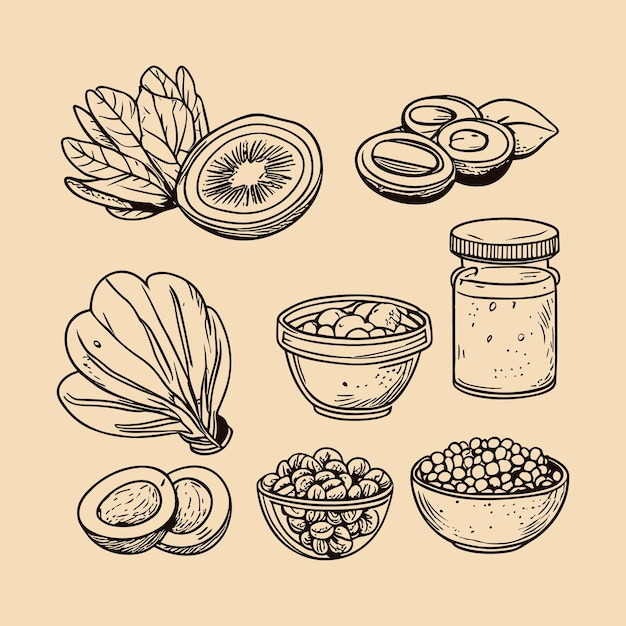 Free vector white vegetable design collection