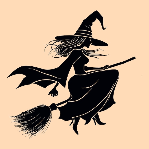 Free vector witch vector silhouette