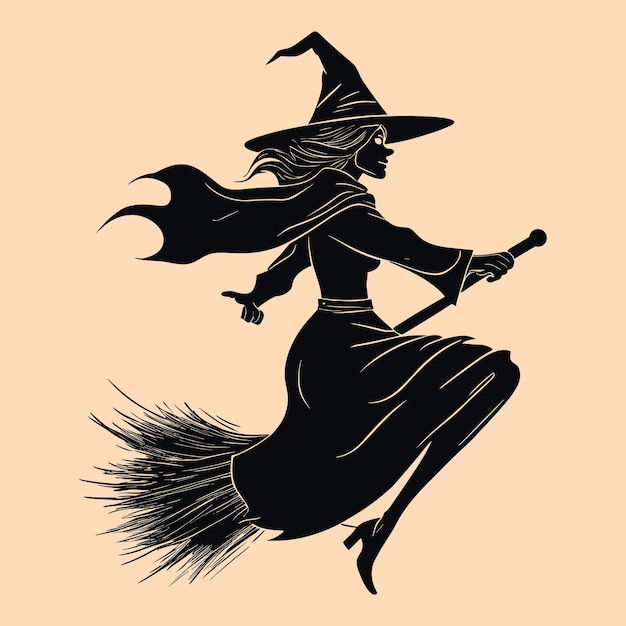 Free vector witch vector silhouette