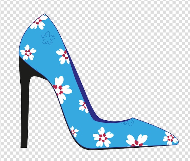 Free vector women shoes realistic, high heel with floral pattern