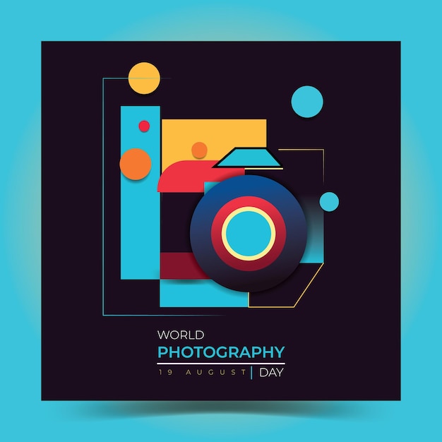 Free vector of world photography day abstract poster