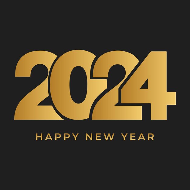Premium Vector Free vector the year 2024 new years greeting symbol