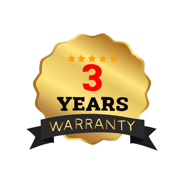 free vector years warranty golden badge label