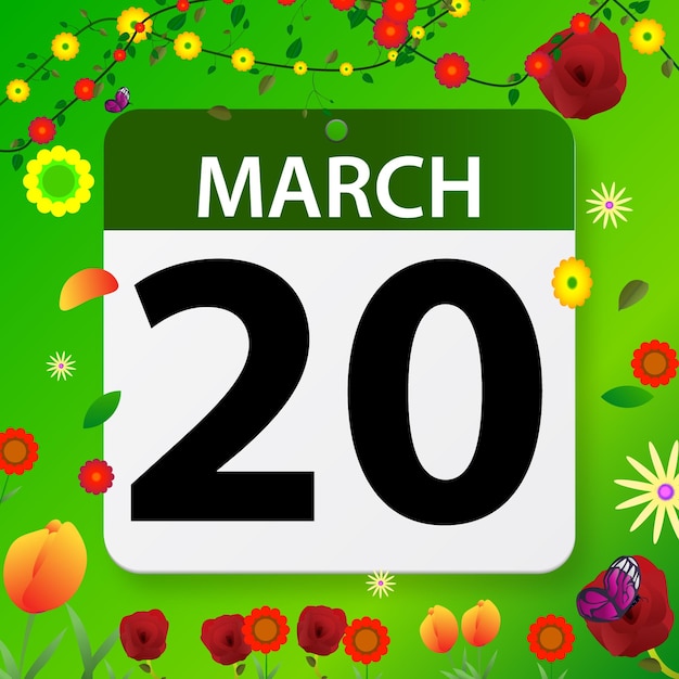 Vector free vectore march dates on flat design vector calendar