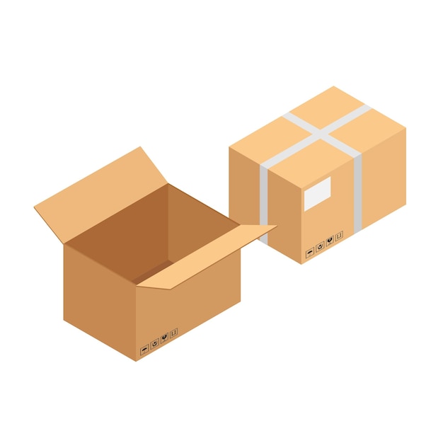 free vectorpackagingboxvectorisometricillustration