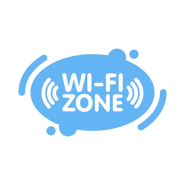 Vector free wi-fi zone sign in abstract line blue background vector illustration.