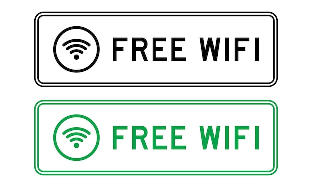 Символ бесплатного Wi-Fi Икона векторного знака бесплатной Wi-Fi зоны со стилем очертания