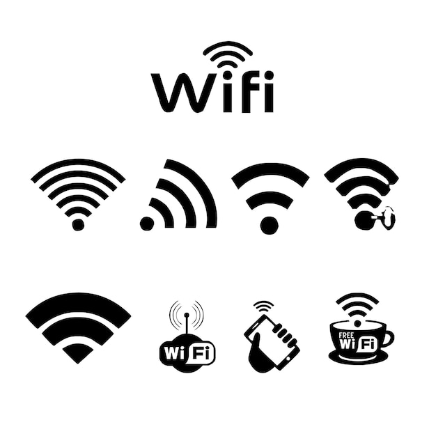 Vettore simbolo dell'icona wifi gratuito icona del segnale wireless illustrazione vettoriale wi-fi segno wifi vettoriale