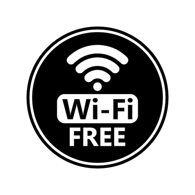 Icona wifi gratuito adesivo connessione wireless