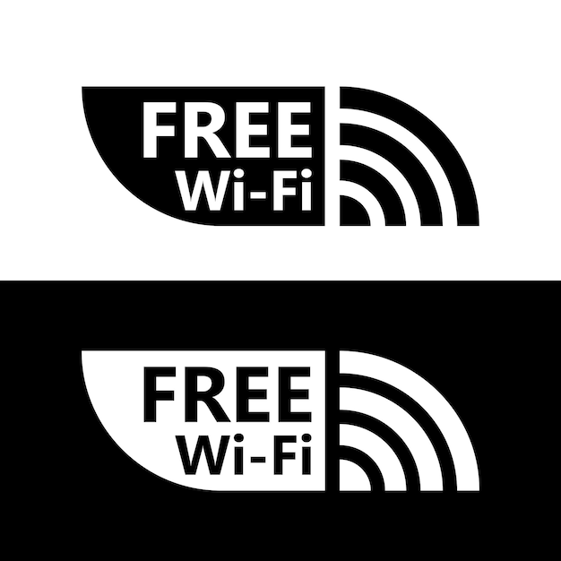 Vector free wifi icon wireless connection sticker