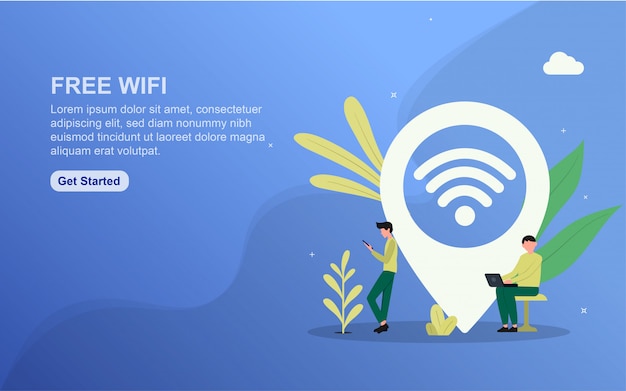 Free wifi landing page template.