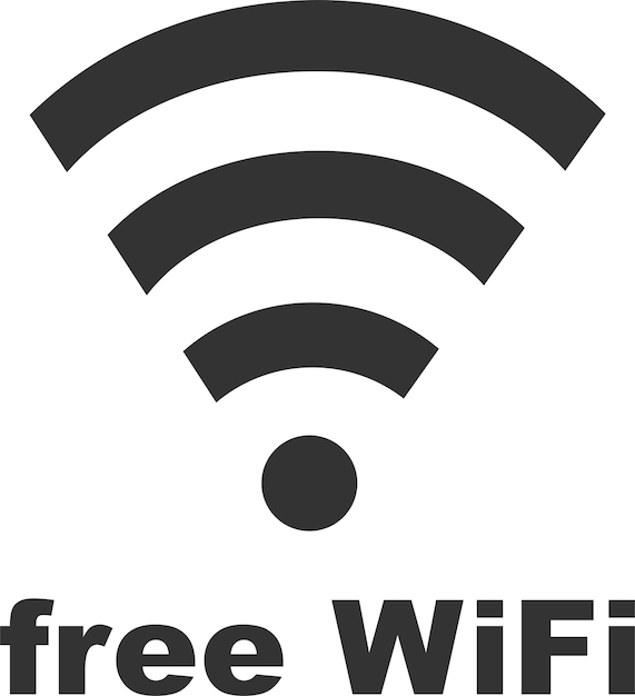 Vector free wifi sign sticker vector illustration square black and white wireless internet symbol