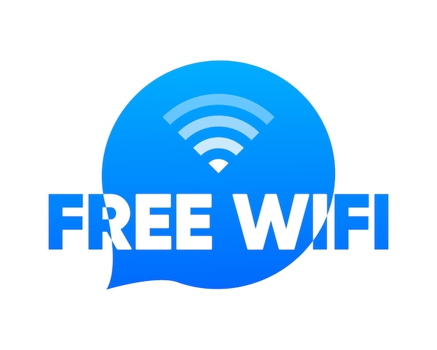 Free wifi zone connessione di rete internet wireless distribuzione gratuita del traffico per gli utenti illustrazione vettoriale