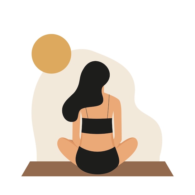 Vector free yoga girl vector boho vibes