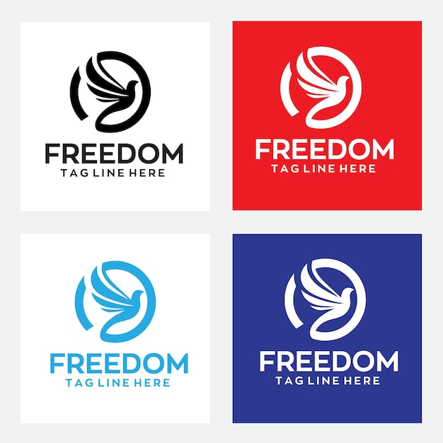 Vector freedom bird logo editable vector file