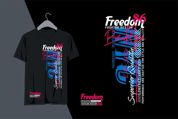Типографический дизайн Freedom NYC для мужской футболки