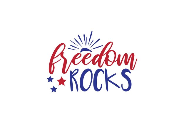 Freedom rocks with white background