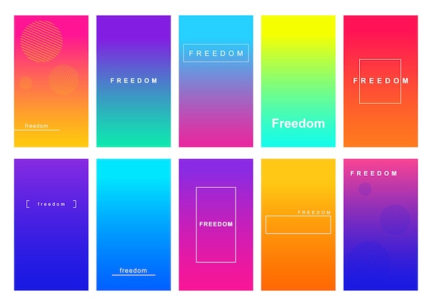 Freedom social media stories duotone template set