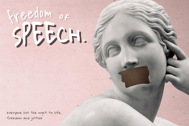 Vector freedom of speech vector human rights campaign pink poster