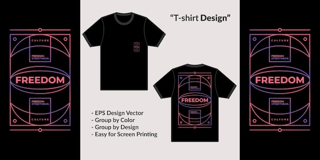 Vector freedom streetwear typografiestijl, motiverende citaten. om t-shirts of merchandise te ontwerpen