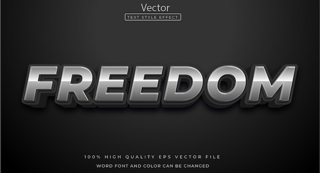 Vector freedom text effect 3d style